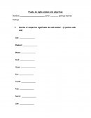 Prueba de inglés animals and adjectives