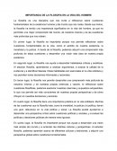 Importancia de la filosofia en la vida del hombre
