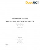 Base de datos región de Antofagasta