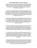 Antecedentes Históricos sobre La Adopción