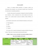 Rúbrica para la evaluación del taller de asesoria para el area de desarrollo humano