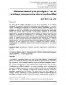 El modelo mental y los paradigmas: son los cambios previos para una educación de calidad