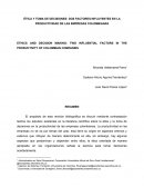 Ética y toma de decisiones: dos factores influyentes en la productividad de las empresas colombianas