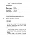Modelo de informe de prueba psicológica
