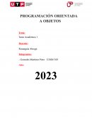 Programación orientada a objetos. Tarea academica