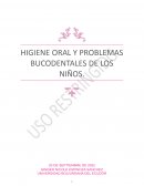 Higiene oral y problemas bucodentales de los niños