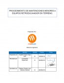 Procedimiento de mantenciones menores a equipos retroexcavador en terreno
