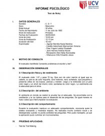 Informe psicológico . Test de Reloj. Página 1