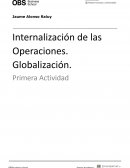 Internalización de las Operaciones. Globalización