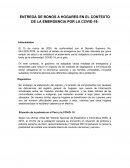 Entrega de bonos a hogares en el contexto de la emergencia por la Covid-19