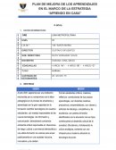 Plan de mejora de los aprendizajes 4 años