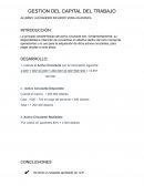 Gestión del capital del trabajo