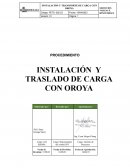 Procedimiento Instalación y traslado de carga con oroya