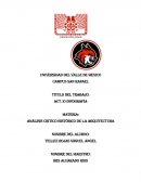 Análisis critico histórico de la arquitectura