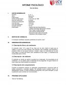 Informe psicológico . Test de Reloj