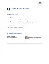 Los elementos de la comunicación. Página 1