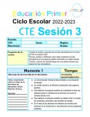 Ciclo Escolar 2022-2023. CTE Sesión 3