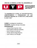 La pandemia de la Covid- 19 y sus efectos en el comportamiento y personalidad de las personas menores de 18 años en el Perú entre el 2020 y 2022