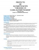 Proyecto de alfabetización “creando un clima alfabetizador”