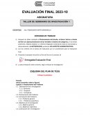 Esquema del plan de tesis. Enfoque Cuantitativo