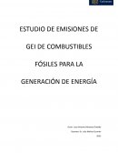 Estudio de emisiones de gei de combustibles fósiles para la generación de energía