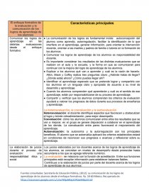 El enfoque formativo de la evaluación y la comunicación de los logros de aprendizaje de los alumnos. Página 1