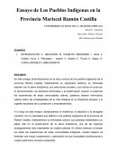 Ensayo de los pueblos indígenas en la Provincia Mariscal Ramón Castilla