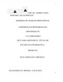 Experiencias profesionales obtenidas en: “La cerrajería”