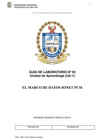 El marco de datos SONET PCM. Página 1