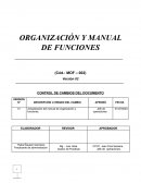 Organización y manual de funciones