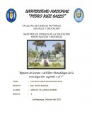 Reporte de lectura 1 del libro Metodología de la Investigación: capítulo 1 al 5