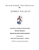 Resumen de video de derecho aduanero