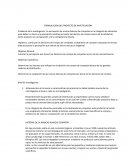 Formulacion del proyecto de investigación