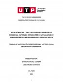 Relación entre la autoestima con dependencia emocional entre los estudiantes de la facultad de humanidades en las universidades privadas de Ica