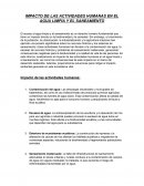 Impacto de las actividades humanas en el agua limpia y el saneamiento