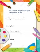 Evaluación Diagnóstica para Educación Inicial