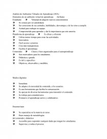 Análisis de Ambientes Virtuales de Aprendizaje (AVA). Página 1