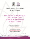 Informe Mensual del servicio de Enseñanza