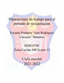 Planeaciones de trabajo para el periodo de recuperación