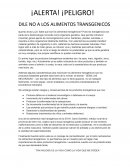 Dile no a los alimentos transgenicos