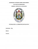Introducción a la administracion educativa