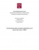 Controversia sobre el sector automotriz en el marco del nuevo T-MEC