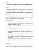 Problemáticas ambientales desde una perspectiva de género en las aulas