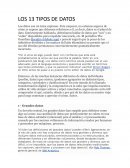 Los 13 tipos de datos