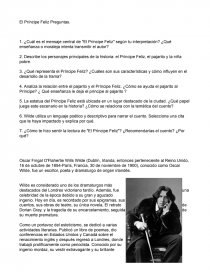 Preguntas El Principe Felíz. Página 1