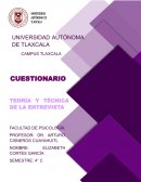 Cuestionario teoría y técnica de la entrevista