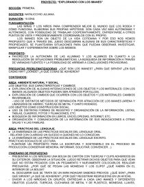 Proyecto: Explorando con los imanes. Página 1