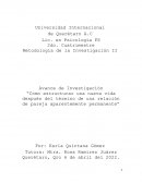 Avance de Investigación “Como estructurar una nueva vida después del término de una relación de pareja aparentemente permanente”