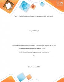 Cuadro Sinóptico de Control y Aseguramiento de la Información. Página 1