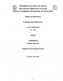 Materia de Referencia. Psicología de la Motivación